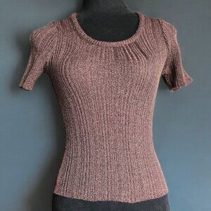 ABSOLUTELY By CREATIVE COTTON Short Sleeve Sweater Size SMALL